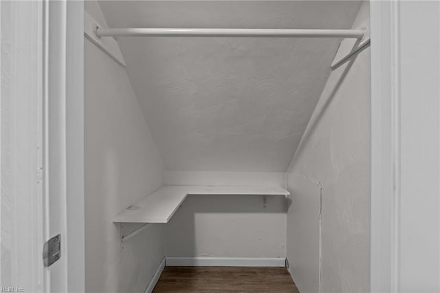 3505 Commonwealth Ave, Portsmouth, VA 23707 - spacious closet featuring vaulted ceiling and dark wood finished floors