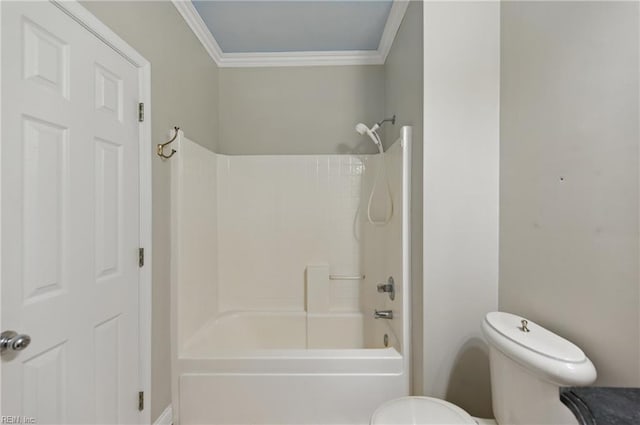 9489 Mooring Dr, Norfolk, VA 23518 - full bathroom with toilet, ornamental molding, and shower / tub combination