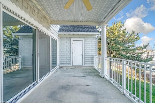 9489 Mooring Dr, Norfolk, VA 23518 - balcony featuring ceiling fan