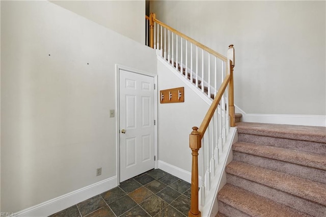9489 Mooring Dr, Norfolk, VA 23518 - stairway featuring baseboards and stone finish flooring