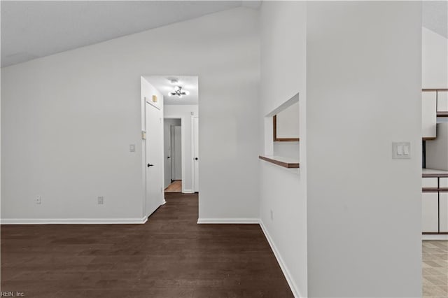 3566 Brigita Ct, Virginia Beach, VA 23453 - corridor with wood finished floors, baseboards, and lofted ceiling