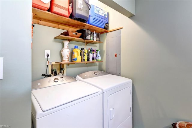 2944 Ridge Rd, Cobbs Creek, VA 23035 - laundry area featuring separate washer and dryer and electric panel
