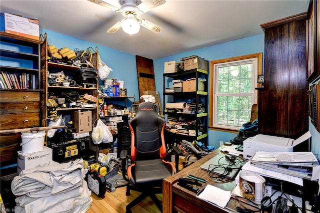 2944 Ridge Rd, Cobbs Creek, VA 23035 - office area featuring wood finished floors and ceiling fan
