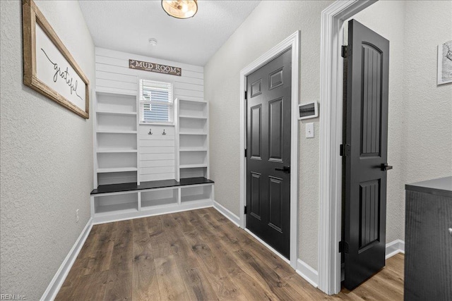3012 George Starr Dr, Virginia Beach, VA 23456 - mudroom with wood finished floors, a textured wall, and baseboards