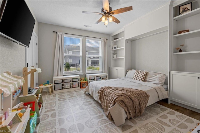 3012 George Starr Dr, Virginia Beach, VA 23456 - bedroom with ceiling fan and a textured ceiling