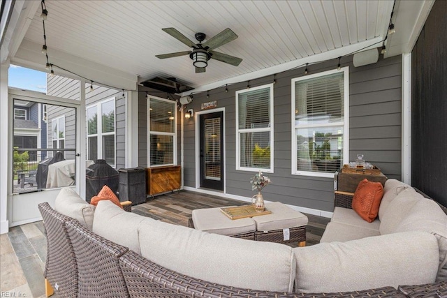 3012 George Starr Dr, Virginia Beach, VA 23456 - view of patio / terrace with an outdoor living space and ceiling fan