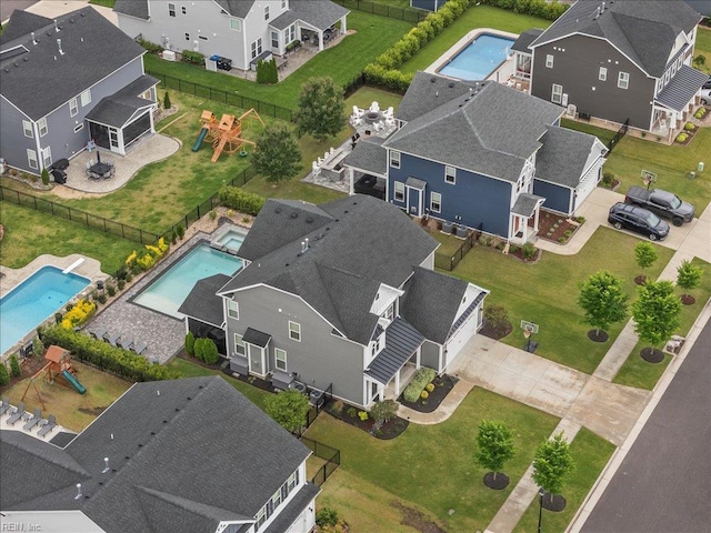 3012 George Starr Dr, Virginia Beach, VA 23456 - aerial perspective of suburban area featuring a pool