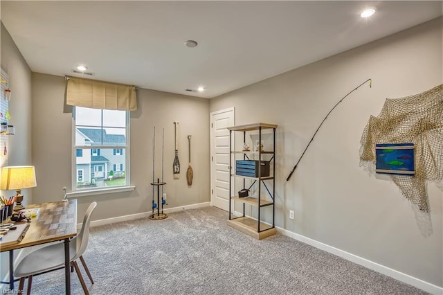 123 Getty Rd, Suffolk, VA 23434 - office area with baseboards, carpet, and recessed lighting