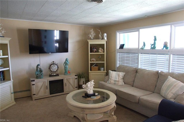 450 Benthall Rd, Hampton, VA 23664 - living area featuring light carpet, baseboard heating, and ornamental molding