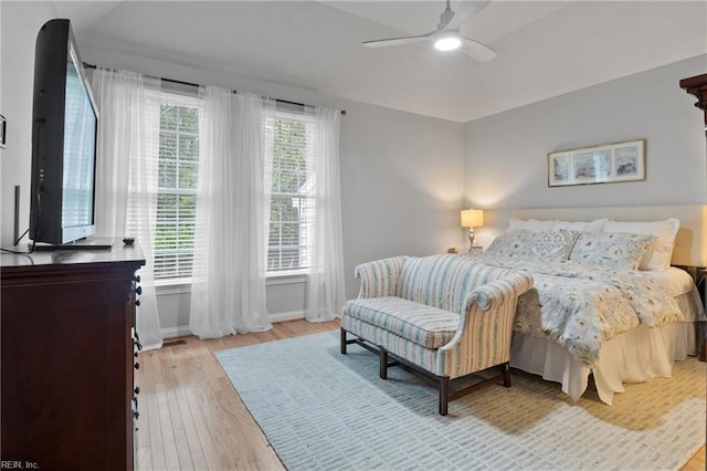 20185 Harbour Rdg, Smithfield, VA 23430 - bedroom with light wood finished floors, baseboards, and a ceiling fan
