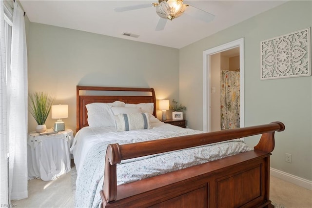 20185 Harbour Rdg, Smithfield, VA 23430 - bedroom featuring light colored carpet, ceiling fan, and baseboards