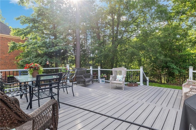 20185 Harbour Rdg, Smithfield, VA 23430 - wooden deck with outdoor dining space