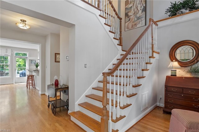 20185 Harbour Rdg, Smithfield, VA 23430 - stairs with wood finished floors and baseboards