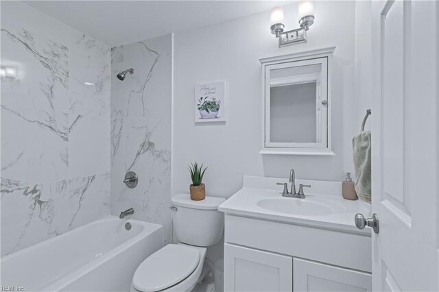 1215 Hale Dr, Hampton, VA 23663 - full bathroom featuring vanity, toilet, and shower / bath combination