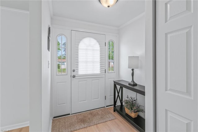 1215 Hale Dr, Hampton, VA 23663 - foyer entrance with light wood-style floors, plenty of natural light, crown molding, and baseboards