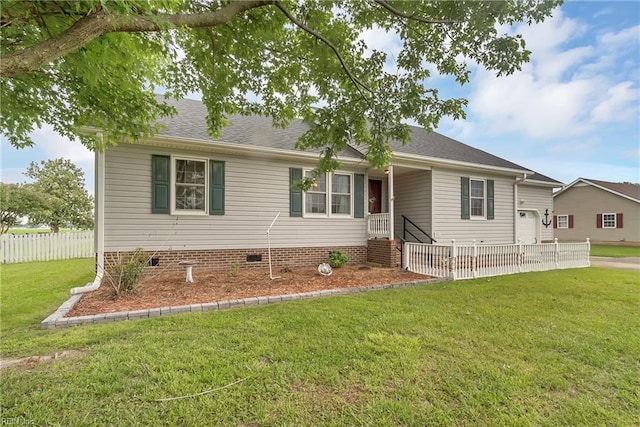 506 Everett Dr, Elizabeth City, NC 27909 - ranch-style house with an attached garage, crawl space, and a shingled roof