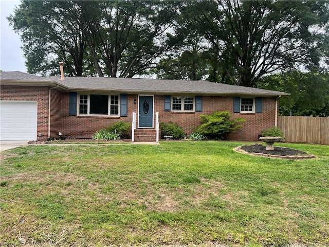 6217 Apple St, Suffolk, VA 23435 - ranch-style house featuring entry steps, an attached garage, brick siding, and concrete driveway