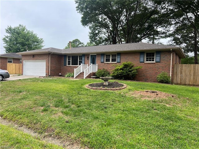 6217 Apple St, Suffolk, VA 23435 - ranch-style home with brick siding, an attached garage, and driveway
