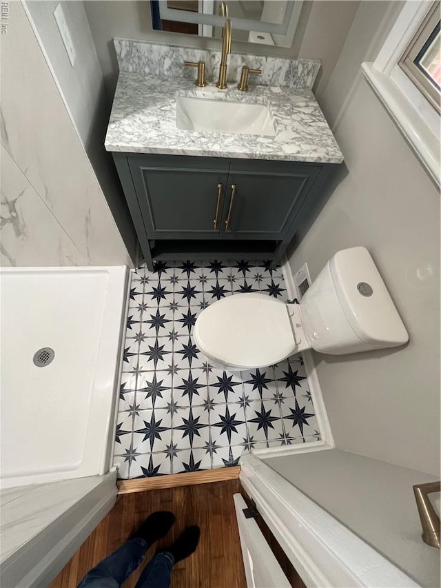 6217 Apple St, Suffolk, VA 23435 - bathroom with vanity, toilet, and tile patterned floors
