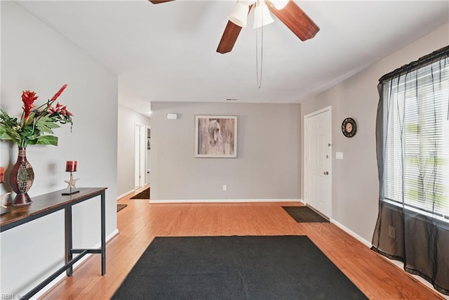 2405 Minnesota Ave, Norfolk, VA 23513 - foyer with wood finished floors, ceiling fan, and baseboards