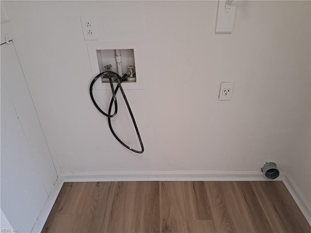 5636 Campus Dr, Virginia Beach, VA 23462 - washroom featuring wood finished floors, baseboards, washer hookup, and electric dryer hookup