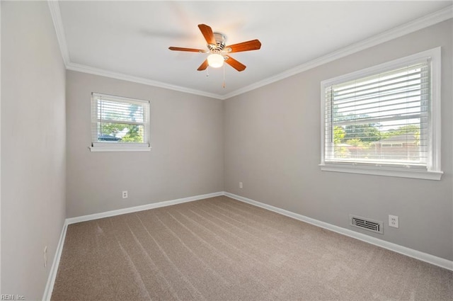 725 Lord Nelson Dr, Virginia Beach, VA 23464 - empty room with ceiling fan, carpet, baseboards, and crown molding
