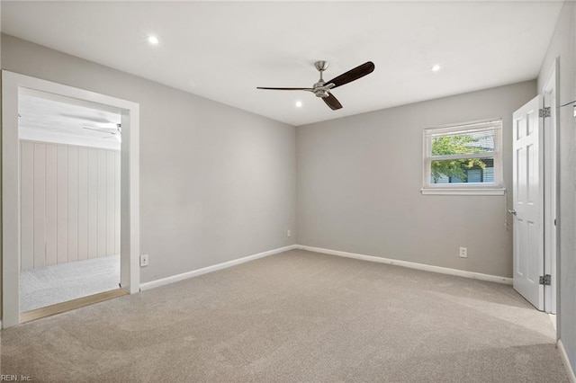 725 Lord Nelson Dr, Virginia Beach, VA 23464 - unfurnished bedroom featuring carpet floors, baseboards, recessed lighting, and a ceiling fan