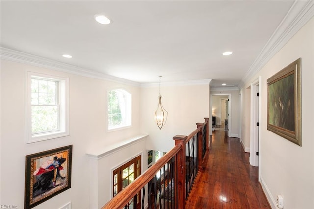 440 Goodspeed Rd, Virginia Beach, VA 23451 - hallway featuring an upstairs landing, healthy amount of natural light, recessed lighting, dark wood finished floors, and baseboards