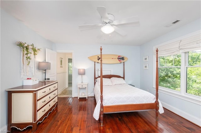 440 Goodspeed Rd, Virginia Beach, VA 23451 - bedroom featuring dark wood-style flooring, baseboards, and a ceiling fan