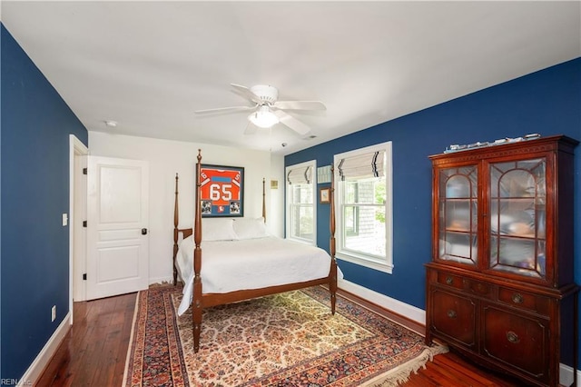 440 Goodspeed Rd, Virginia Beach, VA 23451 - bedroom featuring baseboards, dark wood finished floors, and a ceiling fan