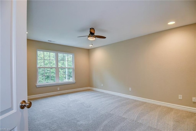 501 Beagle Gap Ct, Chesapeake, VA 23320 - spare room with a ceiling fan, carpet, baseboards, and recessed lighting