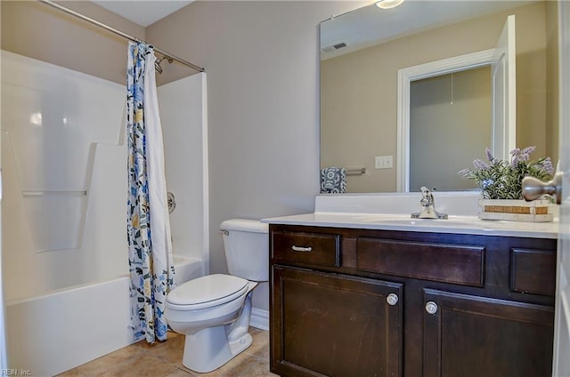 501 Beagle Gap Ct, Chesapeake, VA 23320 - full bathroom featuring vanity, tile patterned floors, shower / bath combo, and toilet