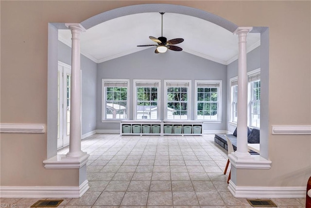 604 Schooner Blvd, Williamsburg, VA 23185 - sunroom with arched walkways, healthy amount of natural light, and lofted ceiling