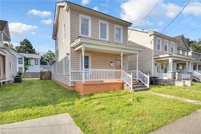 2020 County St, Portsmouth, VA 23704 - view of front of property featuring a porch and central AC unit