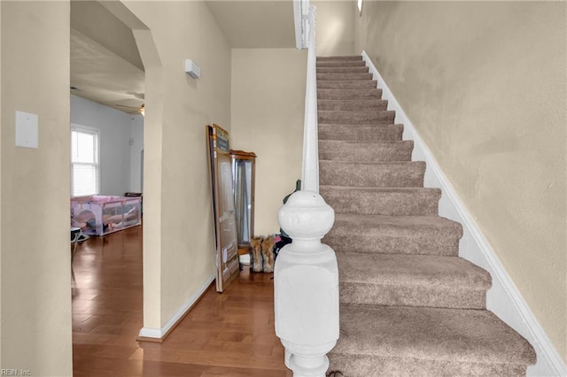 2020 County St, Portsmouth, VA 23704 - stairs with wood finished floors and baseboards