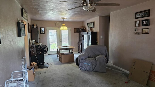 769 Olivieri Ln, Virginia Beach, VA 23455 - dining space with carpet flooring, ceiling fan, and baseboards