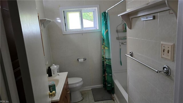 769 Olivieri Ln, Virginia Beach, VA 23455 - full bathroom featuring vanity, toilet, shower / bath combo with shower curtain, and tile patterned flooring