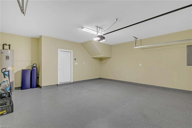101 Daybeacon St, Yorktown, VA 23692 - garage with a garage door opener, baseboards, gas water heater, and electric panel
