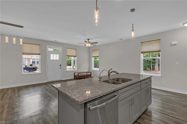101 Daybeacon St, Yorktown, VA 23692 - kitchen featuring stainless steel dishwasher, a sink, plenty of natural light, and open floor plan