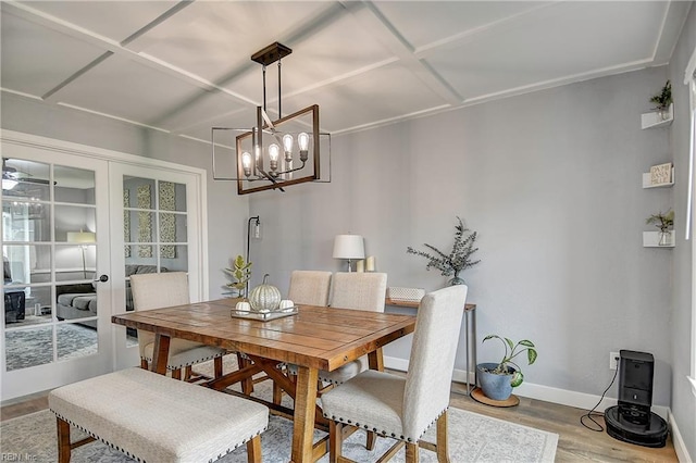 3145 Crestwood Ln, Virginia Beach, VA 23453 - dining room with wood finished floors, baseboards, and a chandelier