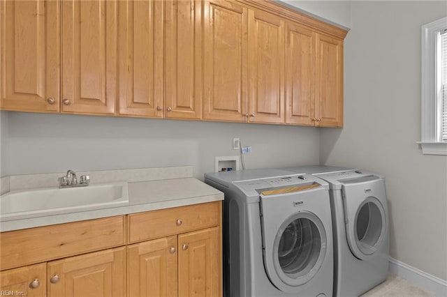 2288 Souverain Ln, Virginia Beach, VA 23454 - washroom featuring cabinet space, separate washer and dryer, baseboards, and tile patterned flooring
