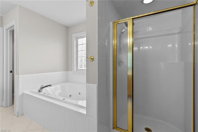 2288 Souverain Ln, Virginia Beach, VA 23454 - full bath featuring a shower stall, a jetted tub, and tile patterned floors