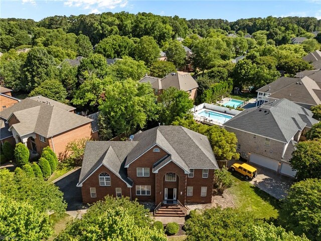 2288 Souverain Ln, Virginia Beach, VA 23454 - aerial view of property and surrounding area with a pool