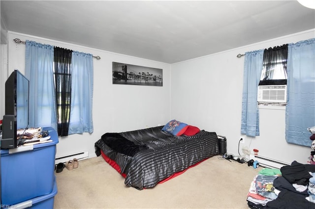 1204 Blythewood Ln, Suffolk, VA 23434 - carpeted bedroom featuring a baseboard radiator and cooling unit