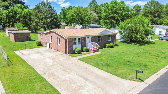 1204 Blythewood Ln, Suffolk, VA 23434 - view of front of home featuring brick siding and driveway