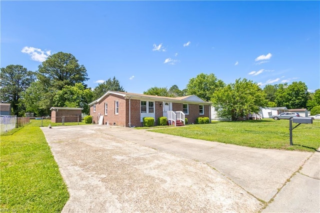 1204 Blythewood Ln, Suffolk, VA 23434 - ranch-style house featuring concrete driveway and brick siding