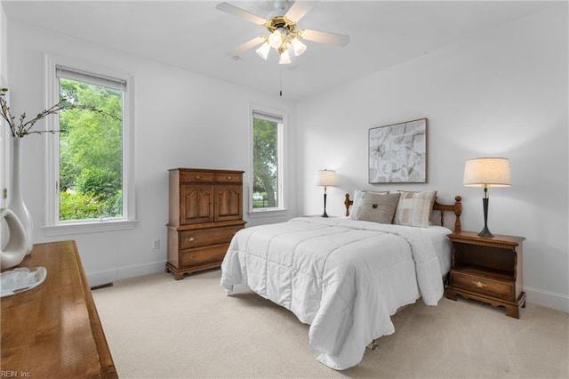 118 Goose Hill Way, Smithfield, VA 23430 - bedroom with light colored carpet, baseboards, and ceiling fan