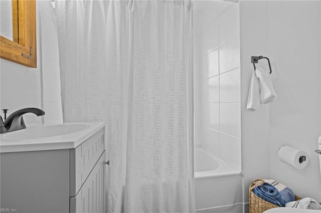 7430 Hughart St, Norfolk, VA 23505 - bathroom featuring vanity and shower / tub combo with curtain