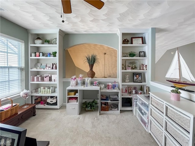2884 Einstein Dr, Virginia Beach, VA 23456 - recreation room with ceiling fan and carpet