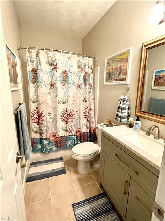 2884 Einstein Dr, Virginia Beach, VA 23456 - full bathroom featuring vanity, toilet, tile patterned floors, and shower / bath combo